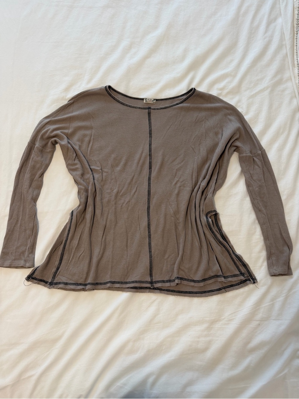 Free People Oversized Knit Waffle Long Sleeve